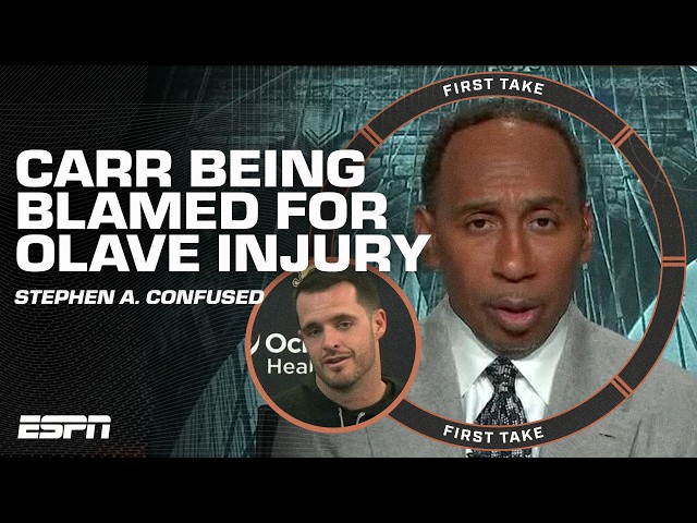 Michael Thomas BLAMES Derek Carr for Chris Olave's concussion? 🤔 Stephen. A is confused | First Take