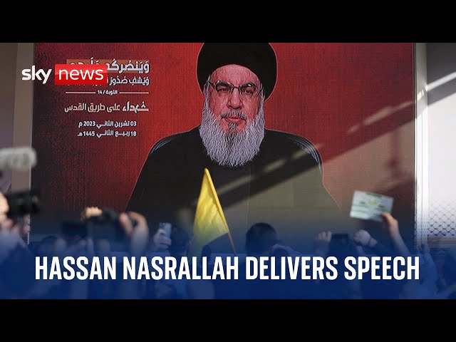 Chief of Hezbollah Hassan Nasrallah delivers speech on Israel-Hamas conflict