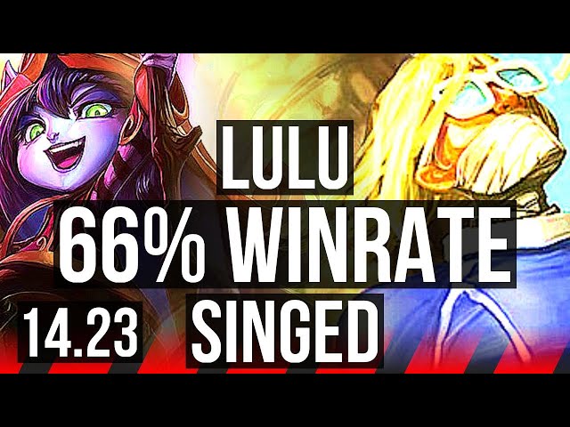 LULU vs SINGED (TOP) | 66% winrate | KR Grandmaster | 14.23