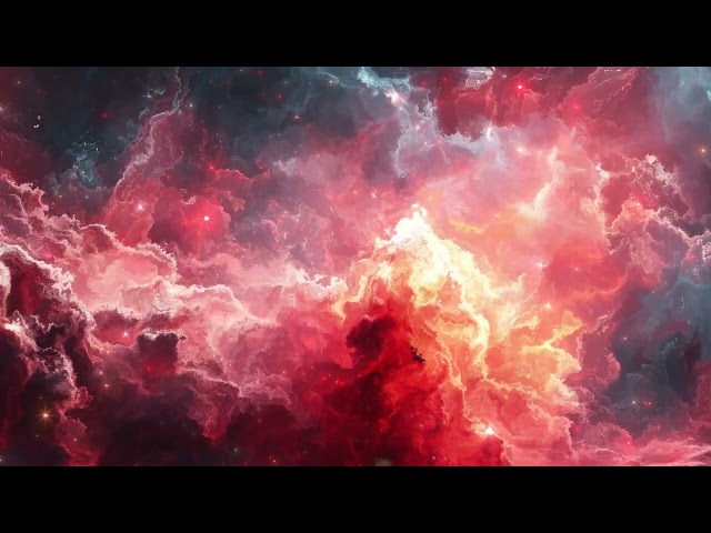 Red Space Stars Nebula 4K