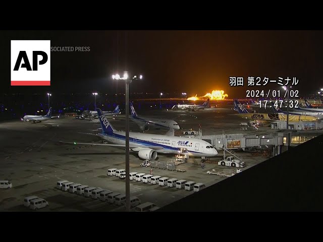 Video shows moment Japan plane crashes in Tokyo airport