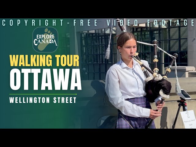 Ottawa, Canada Walking Tour in Wellington Street | Copyright-free video