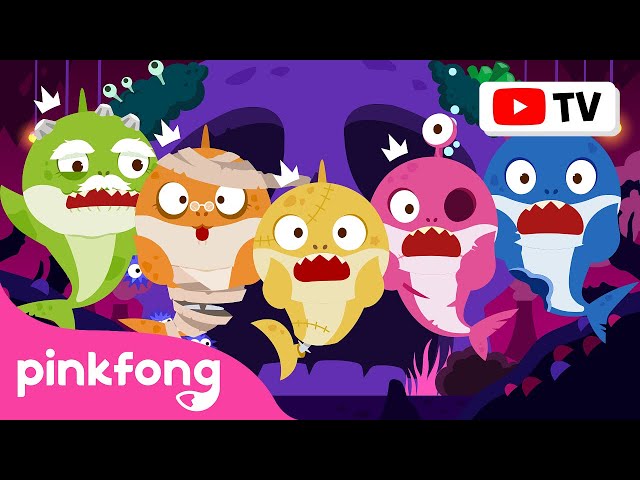 🧟 Spooky Halloween Zombie Sharks | Scary Baby Shark Dance | Halloween Song | Pinkfong Songs for Kids