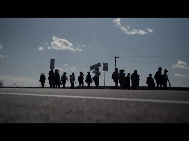 Residents at White Mesa protest the local uranium mill