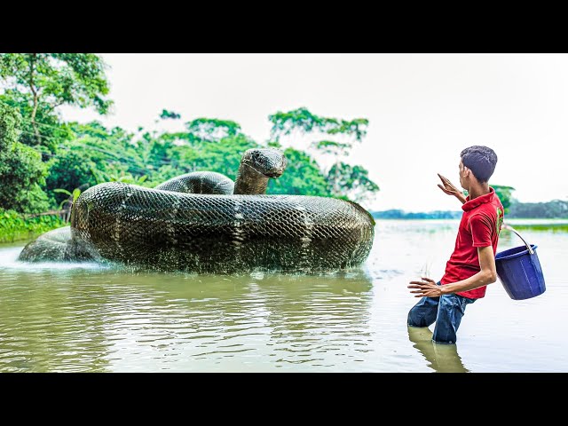 Anaconda Snake Attack On Village Boy In Fishing Time | Anaconda Attack Fun Made Movie Part 23