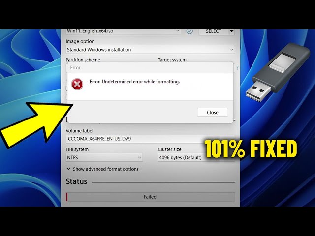 Error : Undetermined error while formatting When Using Rufus - How To Fix rufus During Formatting✅