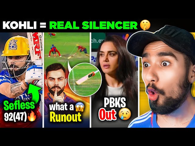 KING KOHLI ne HATERS ko SILENCE kardia 🔥 | Virat 92 & run out 🥵 | PBKS vs RCB