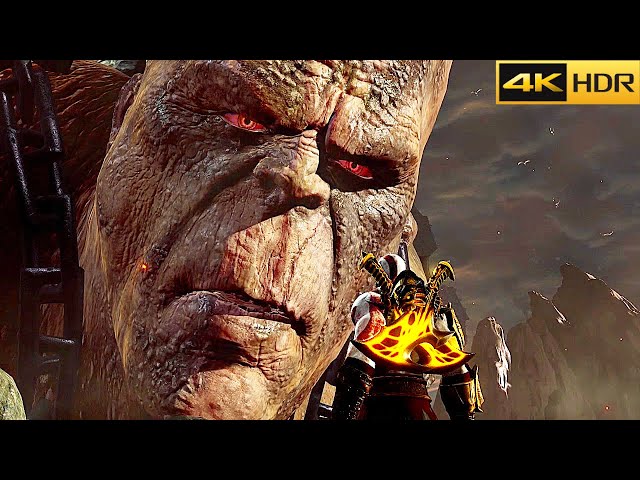 God Of War 3 Kratos Vs Cronos Boss Fight 4K 60FPS HDR