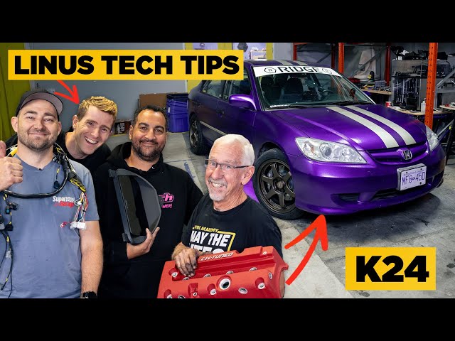 We K-Swapped the @LinusTechTips Honda Civic (and we flew across the world to do it)