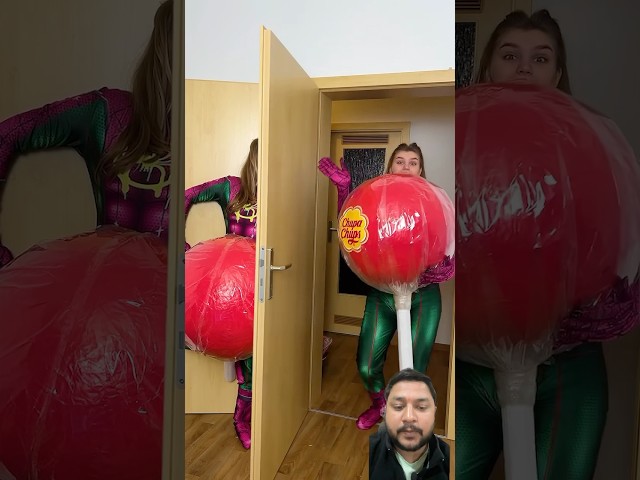 Big big lollipop challenge #balloon #funny #pacman #amongus #comedy #shorts #trendingshorts