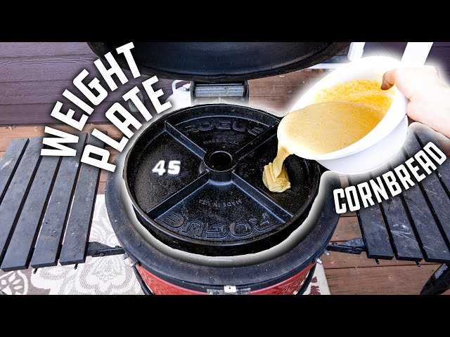 Baking Cornbread In A 45 LB Cast Iron Weight Plate