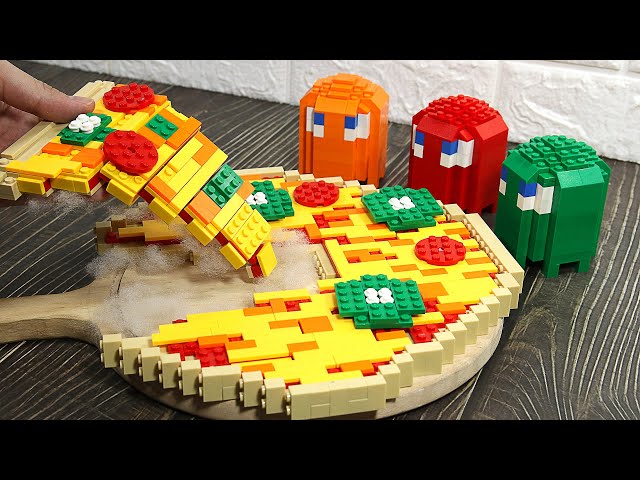 LEGO PACMAN in real life - Pizza Party | Stop Motion Cooking & ASMR Funny Videos