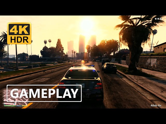 Grand Theft Auto 5 Police Chasing XSX Gameplay 4K HDR [Ray Tracing]