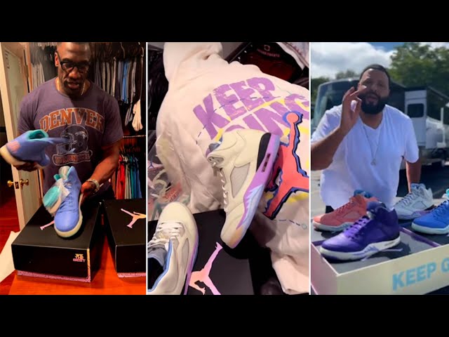 DJ Khaled BLESSES Shannon Sharpe with the Jordan 5 Full Collection! #jordan5 #retrojordans #djkhaled