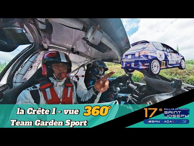 Onboard 360° La Crête 1 Babef/Techer | Team Garden Sport | 206 F213 Rallye de Saint Joseph 2024