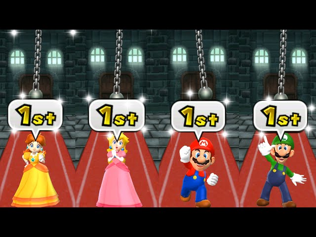 Mario party 9 Minigames - Daisy Vs Mario Vs Peach Vs Luigi (Master Difficulty)