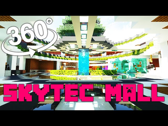 Minecraft In 360° VR - 8K | Cinematic | Sonic Ether Shaders | Shopping Mall Tour