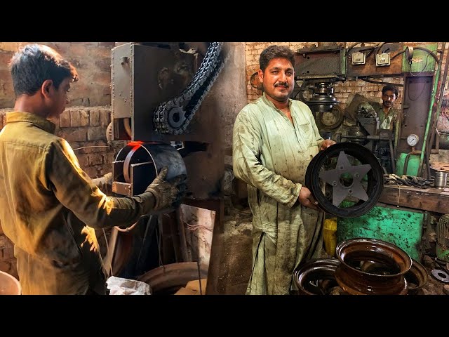 How Small Vehicles Wheel Rim Manufacture In Local Factory | Production Process of Rickshaw Wheel Rim