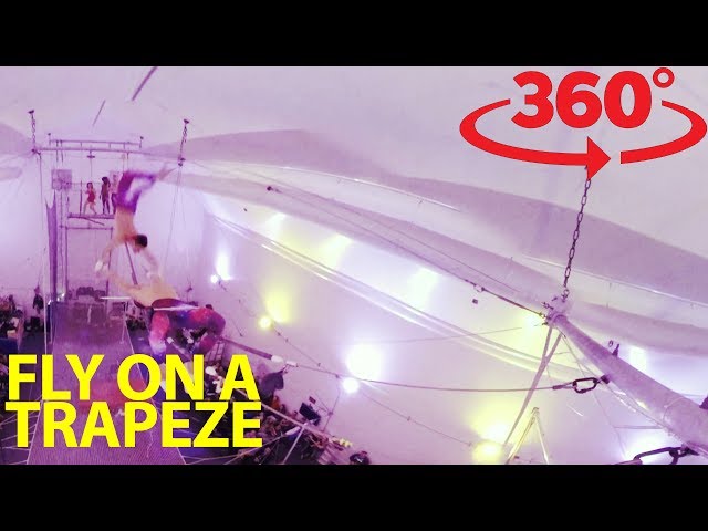 Take a swing on the flying trapeze in 360