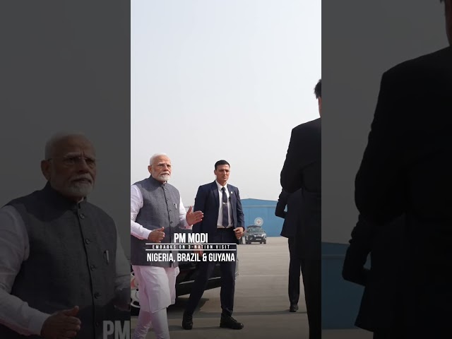 Prime Minister Narendra Modi departs for 3 nation tour to Nigeria, Brazil & Guyana