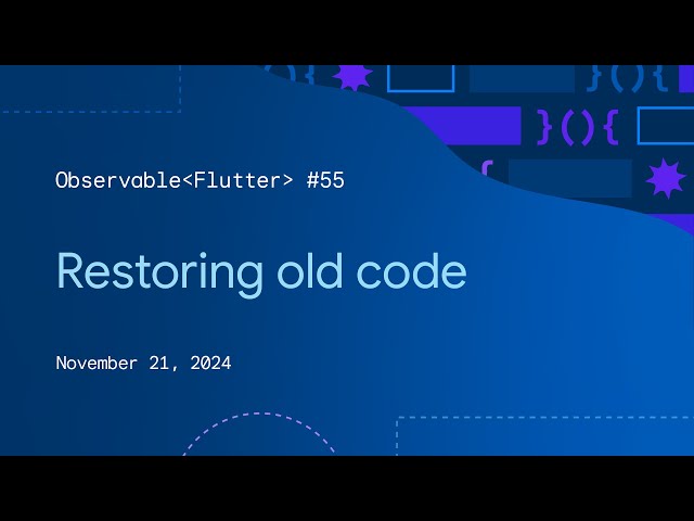 Restoring old code | Observable Flutter #55