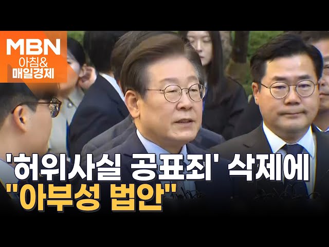 민주 '허위사실 공표죄 삭제' 선거법 발의…국민의힘 "위인설법" [아침&매일경제]