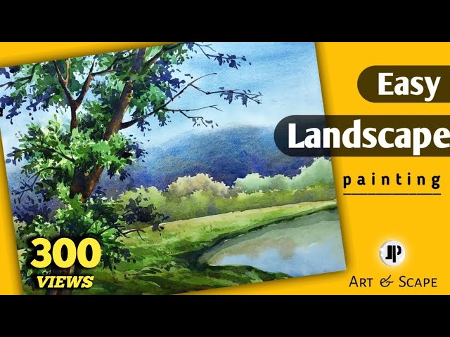 How to Easily Paint Landscape Painting with Watercolor