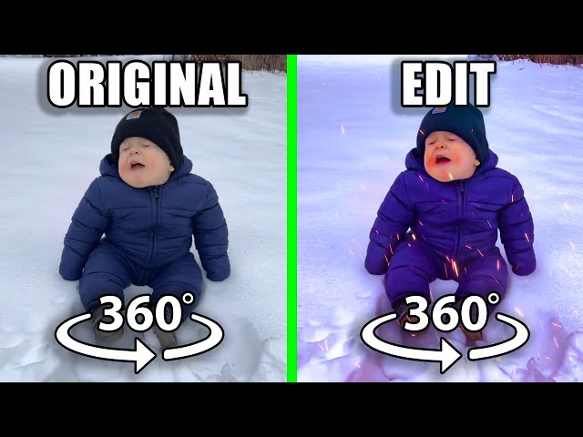 360º VR Baby talking in the snow Original vs Edit (viral video)