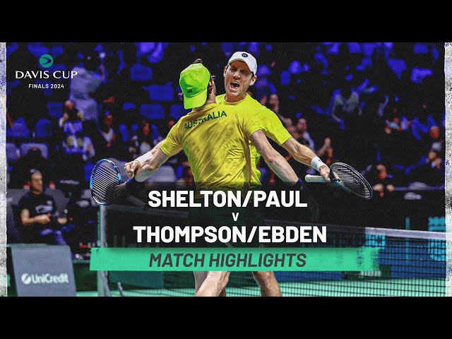 Ben Shelton/Tommy Paul v Matthew Ebden/Jorden Thompson | USA v Australia Davis Cup Finals Highlight