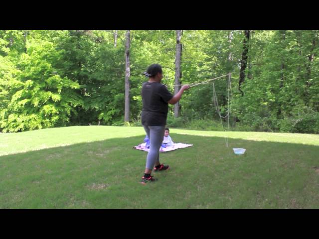 Family - Making Big Bubbles for the girls