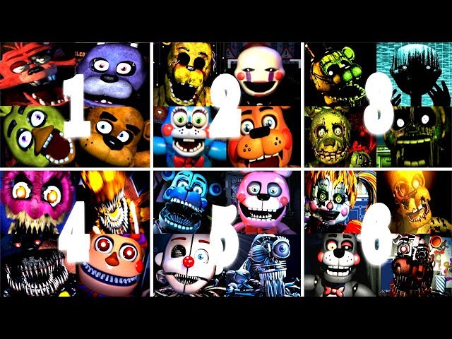 Five Nights At Freddy's 1 2 3 4 5 6 All Jumpscares