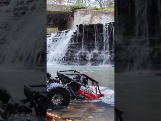 Jaw Dropping 😲 Underwater RC Adventure by a Waterfall 🌊 #waterfall #rccar #axialracing