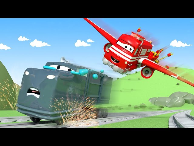 El Tren Avión - Troy el Tren en Auto City ! | Dibujos animados de trenes