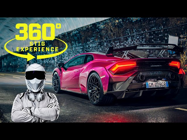 360° Huracán STO Passenger Ride with The Stig | TG Tunnel Run | 4K UHD