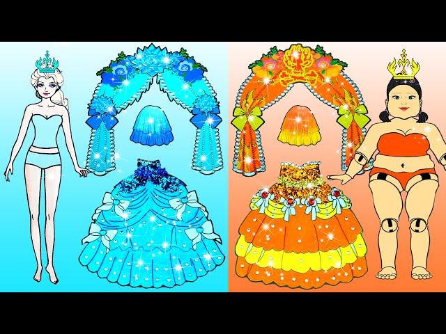 Vestir Muñecas De Papel | Ice And Fire Princess Wedding Dress Up | Woa Doll En Spanish