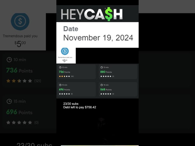 Another $5 payment proof using heycash 11/19/2024 (link in description)