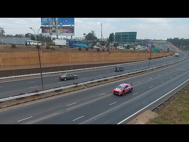 Ott Tänak on a Hyundai wrc car warming up for the safari