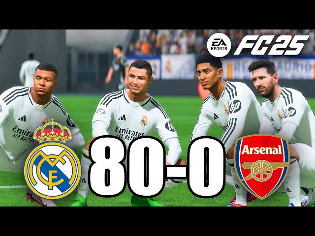 FC25 - RONALDO MESSI NEYMAR & MBAPPE | ALL STARS | Real Madrid 80-0 ARSENAL