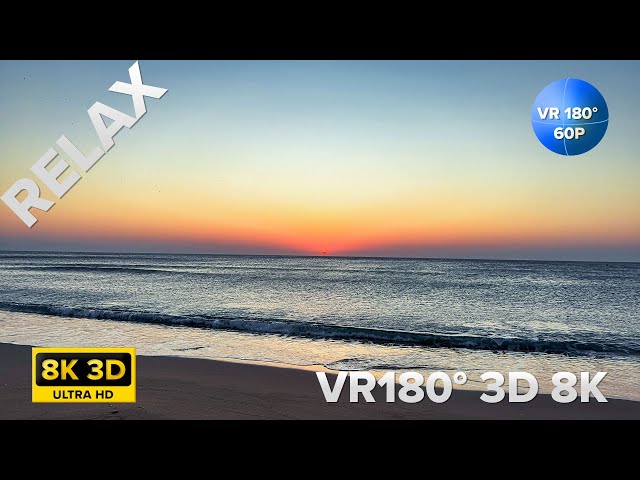 Sunrise over the sea - A VR180 experience on Faliraki Beach [Rhodes] - VR180 3D 8K60