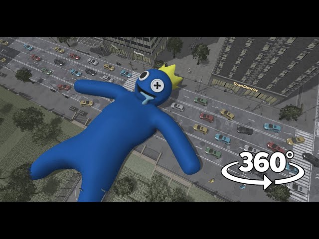 VR 360 Giant Blue ruined the city! - Rainbow Friends