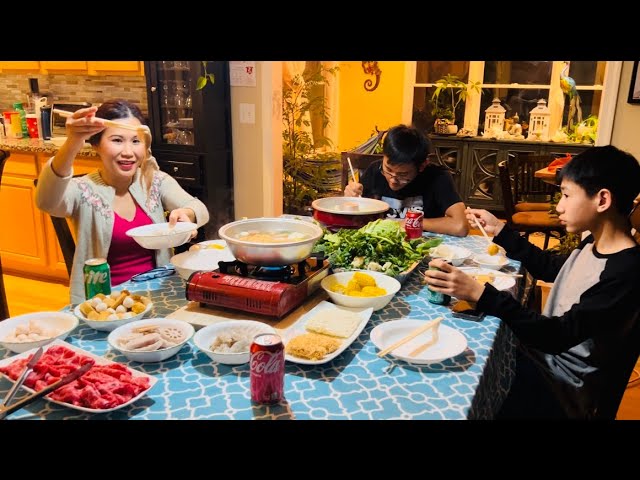 Khmer USA Cooking Vlog| Cooking A Healthy Hot Pot Dinner | Khmer Hot Pot | Somaly Khmer Cooking