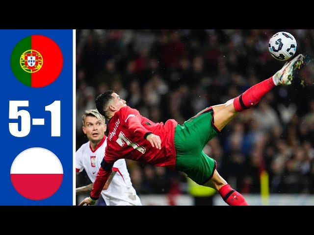 Cristiano Ronaldo bicycle goal, Bruno Fernandes rocket goal as Portugal beat Poland 5-1