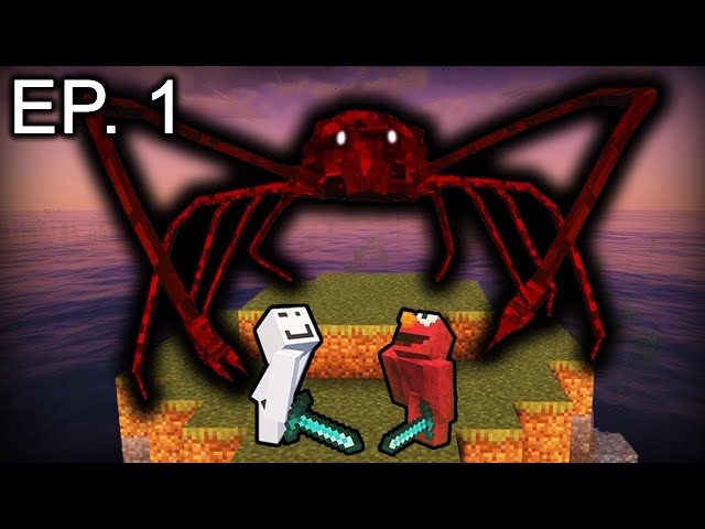 Surviving Giant Spiders on a Haunted Island in Hardcore Minecraft