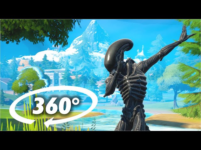 360° Fortnite Alien Skin doing BEST Dances and Emotes - XENOMORPH Fortnite 360° VR