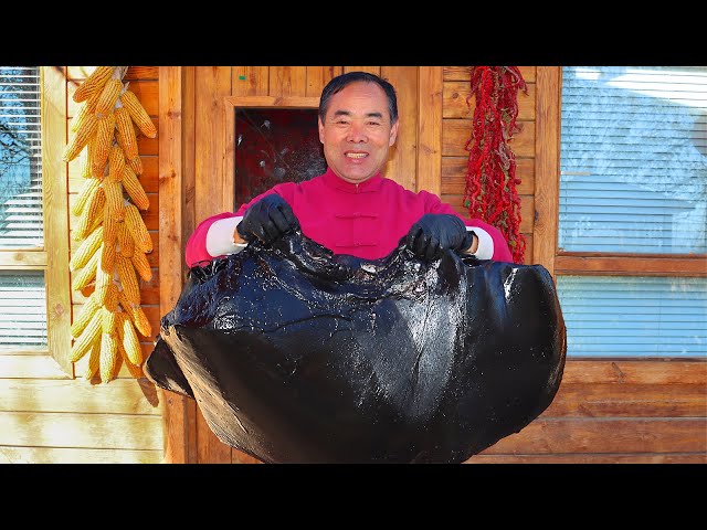 GIANT Beef Liver Coated in Thick Skillet Ash! You never tasted it before! | Uncle Rural Gourmet