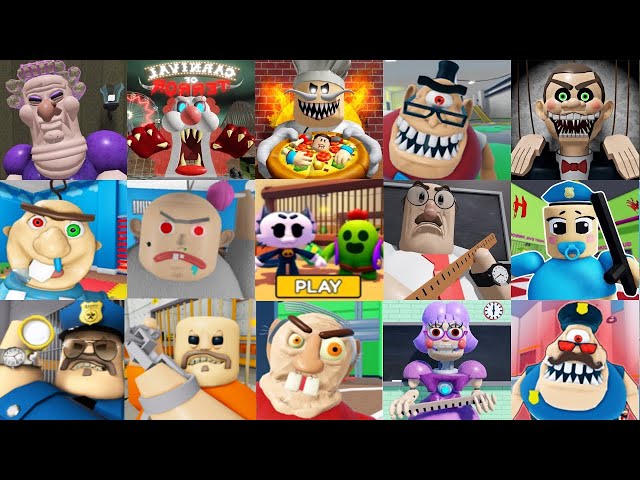 SPEED Run in 36 Scary Obby from Brawl Stars BARRY'S PRISON, Rainbow Friends, Miss Anitron, Clown