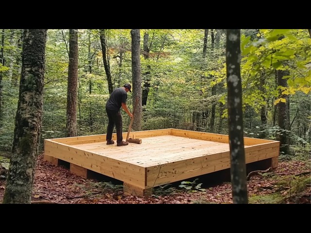 Man Builds Amazing WOOD CABIN in the Middle of the Forest | Start to Finish by @Ferincishin