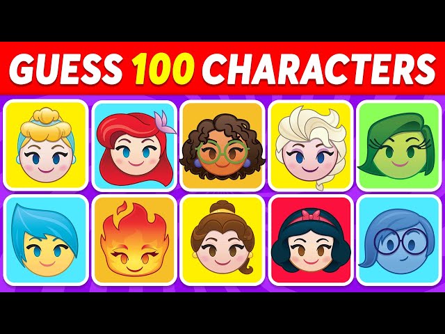 Guess 100 Disney Characters by Emoji in 3 seconds | Disney Quiz Challenge