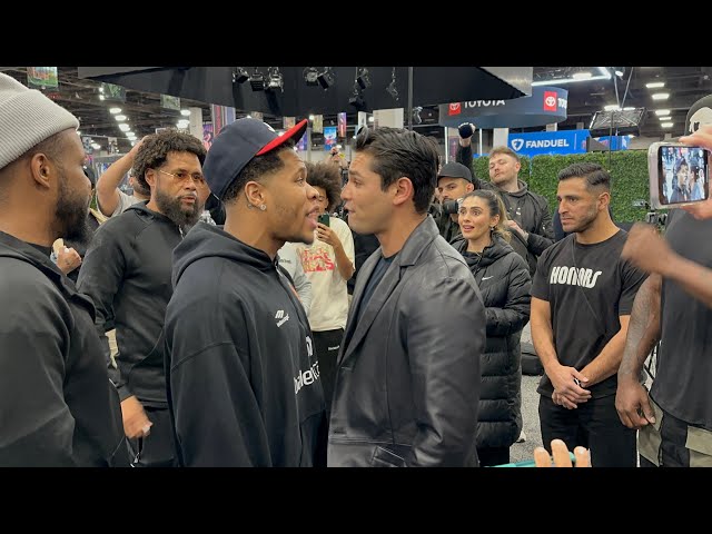 Ryan Garcia SHOVES Devin Haney; massive chaos ensues in Las Vegas boxing face off!