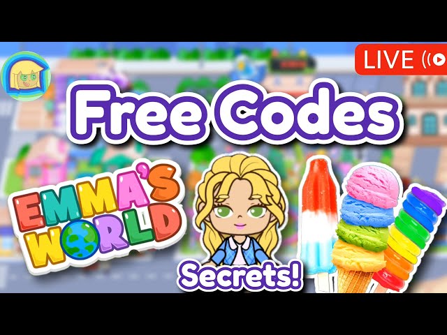 (LIVE) FREE CODES - Playing Emma's World & Rainbow Ice Cream!